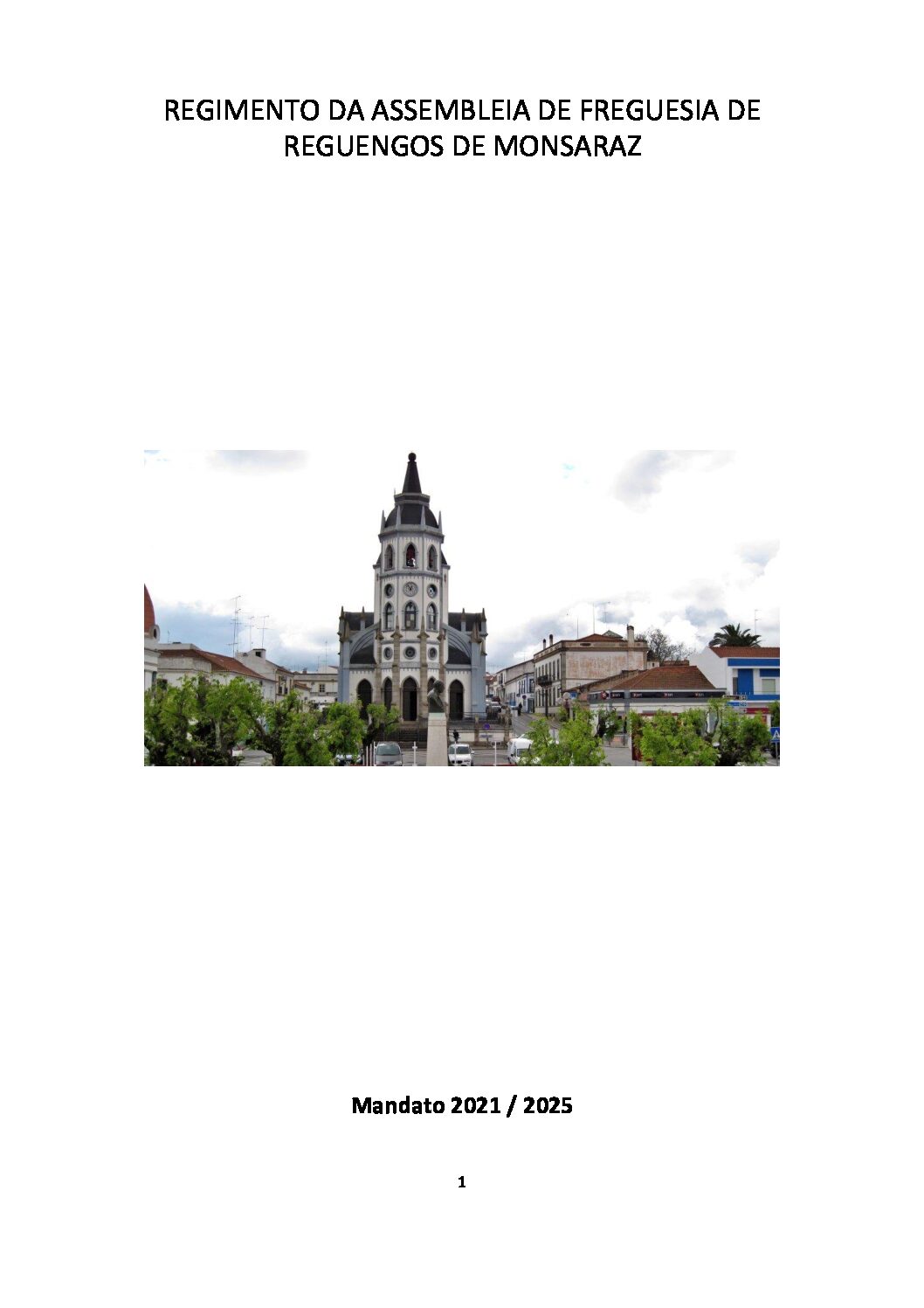 Regimento da Assembleia de Freguesia Mandato 2021-2025