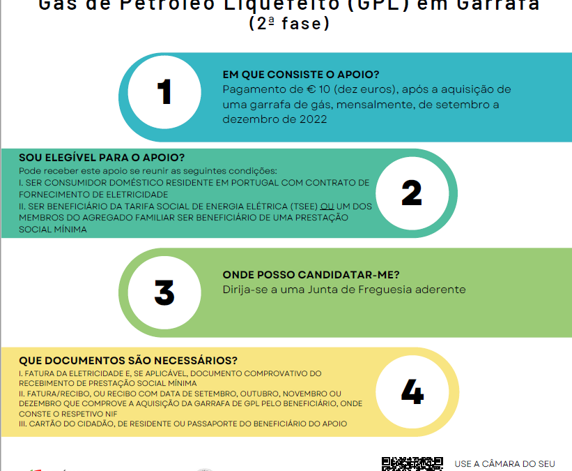 Apoio à aquisição de gás engarrafado pelos consumidores domésticos beneficiários de tarifa social de energia elétrica ou das prestações sociais mínimas