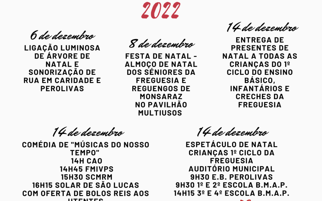 Agenda JFRM dezembro de 2022